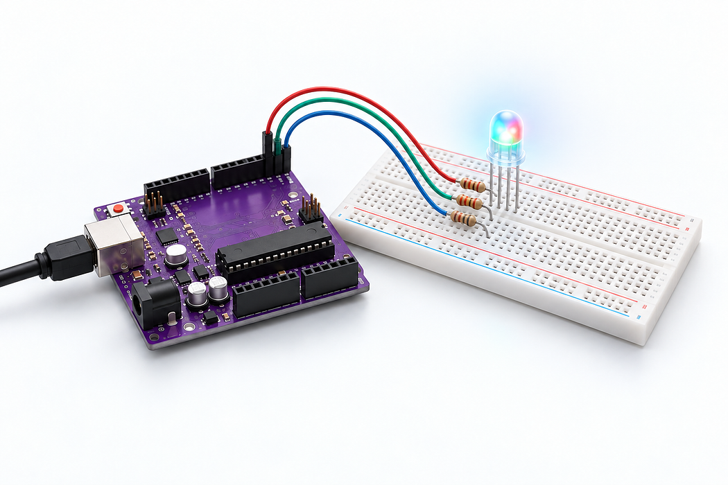 Mix colour with the RGB LED