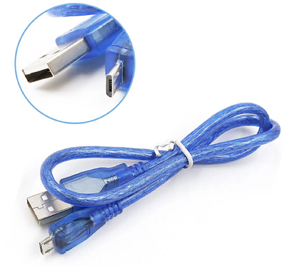 Blue 50cm Micro USB cable with Data Line for Micro:bit