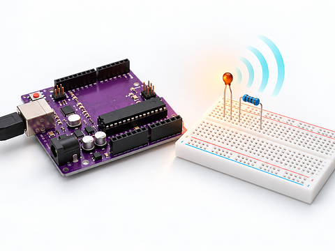 Watch temperature change with a thermistor