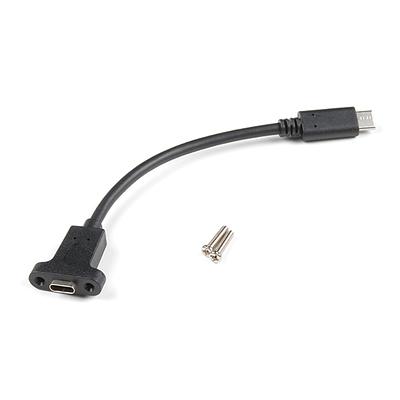 Panel Mount USB-C Extension Cable - 6